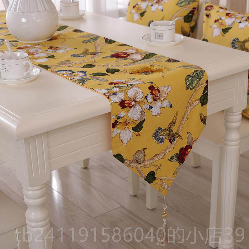 高档纯中式桌旗 欧美式桌条茶几旗旗餐垫 现红木代家具棉布艺餐桌