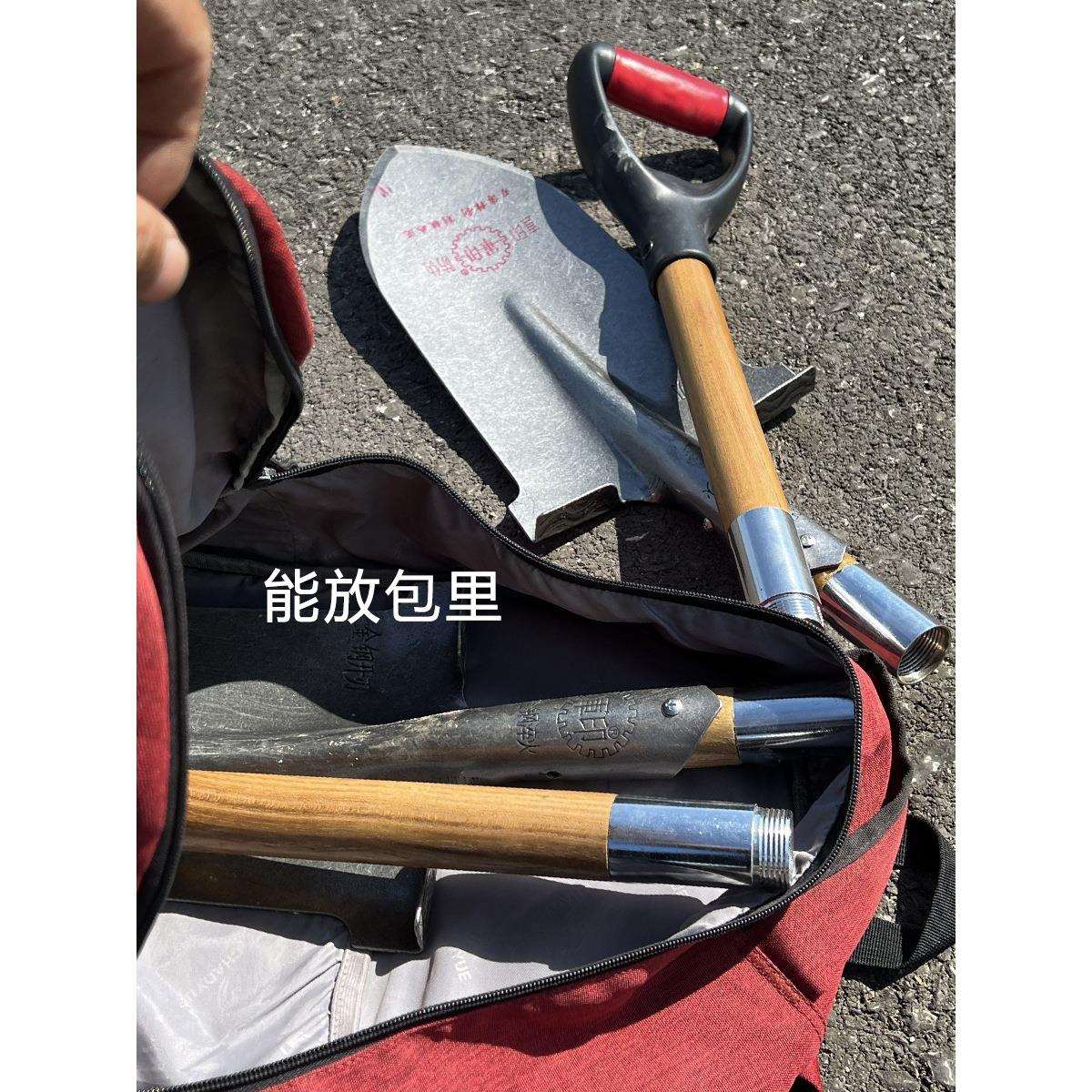 加厚铁锹锰钢挖土锨铲子小铁锨户外尖头可折叠拆卸锹车载探宝铁铲
