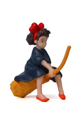 普通PVC坐扫把飞翔魔法少女女巫小清韩版创意园艺造景公仔