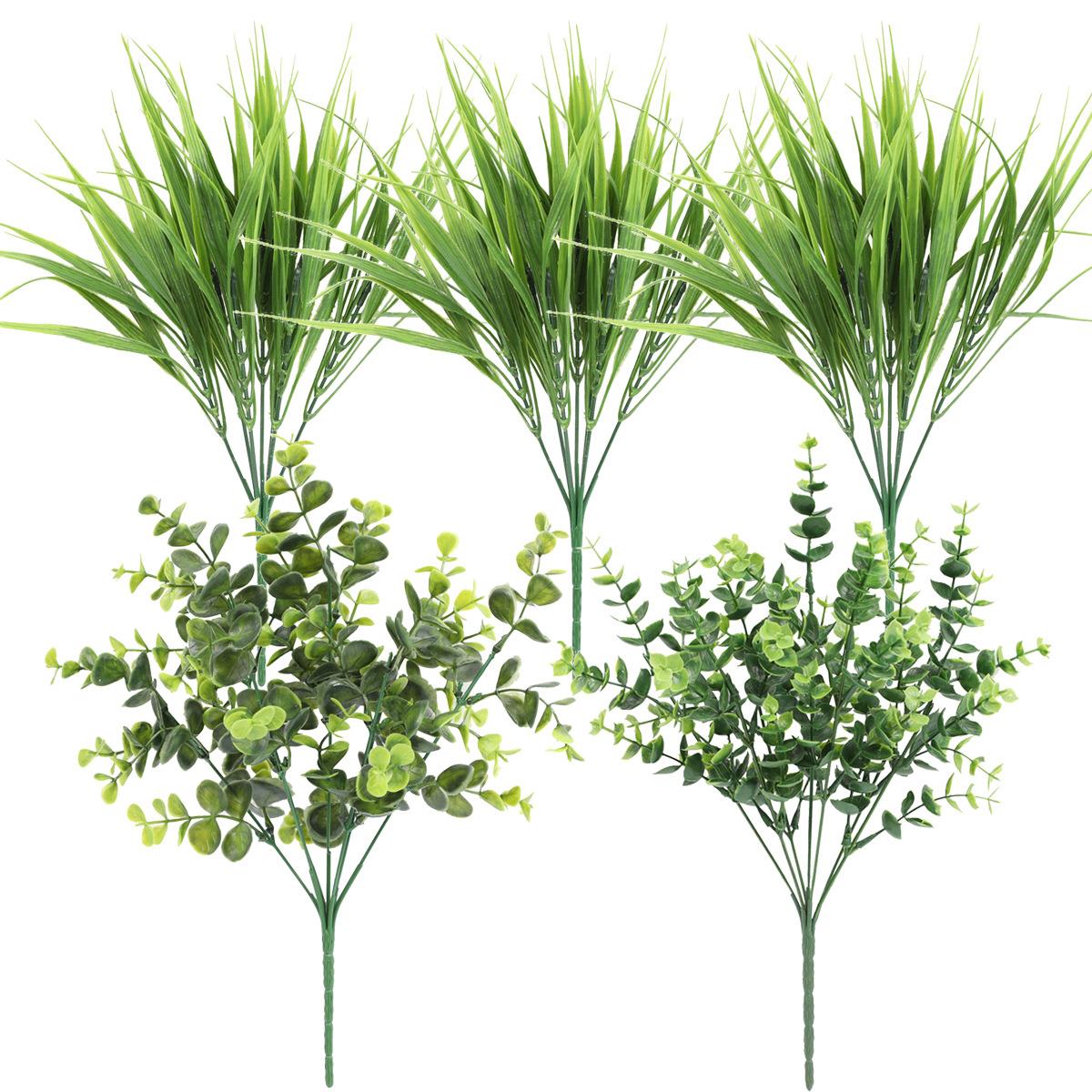 仿真花 塑料花绿植尤加利叶仿真花束假花装饰摆件仿真植物