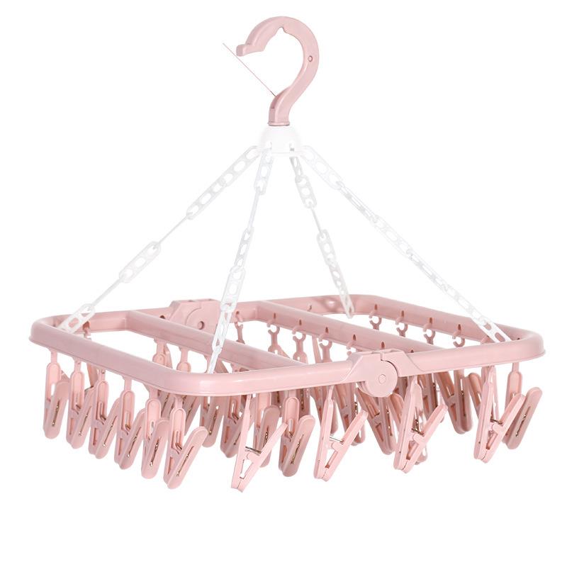 家用多功能折叠衣架衣夹儿童袜子架晾衣夹挂衣架晾衣架子32夹