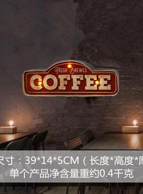 工业风酒吧墙面软装饰品LED灯复古咖啡厅店铺背景墙创意墙壁挂件