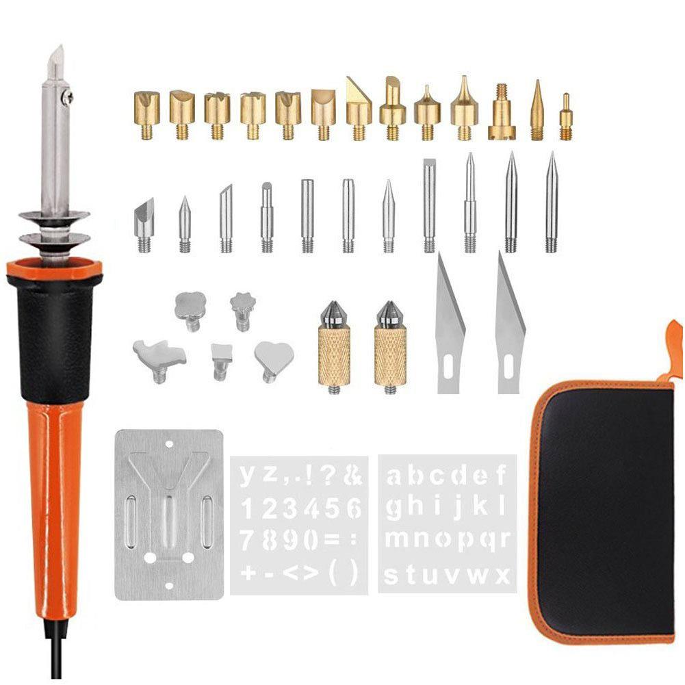 37件套雕刻烙铁带工具包雕刻烙铁套装刻画烙铁画笔雕刻电烙铁