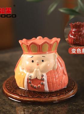 福气西游变色茶宠装饰摆件创意树脂唐僧茶宠功夫茶具茶道茶盘配件