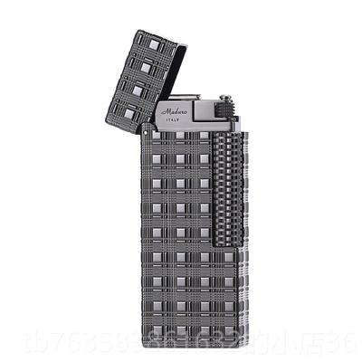 高档玛杜罗mau侧rod打火机个性窄铜版充气轻奢打火机滑男士礼物麦