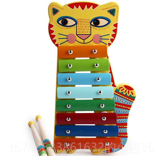 高档deco曼波猫婴幼儿童小木琴儿八音手婴敲打击乐器琴音j乐敲琴