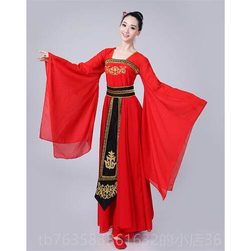 高档新款古典舞蹈演服装代汉表演服服装唐装广袖舞古蹈服凉凉仙女