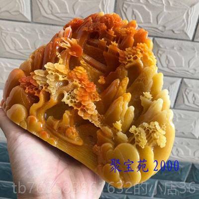 高档天然寿山石山水工艺品摆玉石田黄石刻龙玉雕摆件客厅家件居装