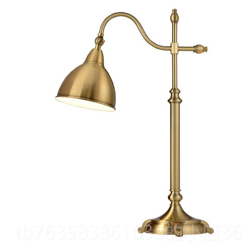 高档时尚弯管铜台灯 轻奢床头灯欧式创灯意台灯简约书 房装饰浪漫