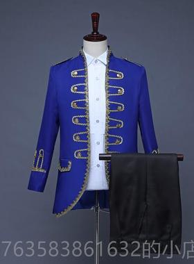 高档欧洲钮扣燕表演服装男宫装男装工作室主主持人尾服舞台表演服