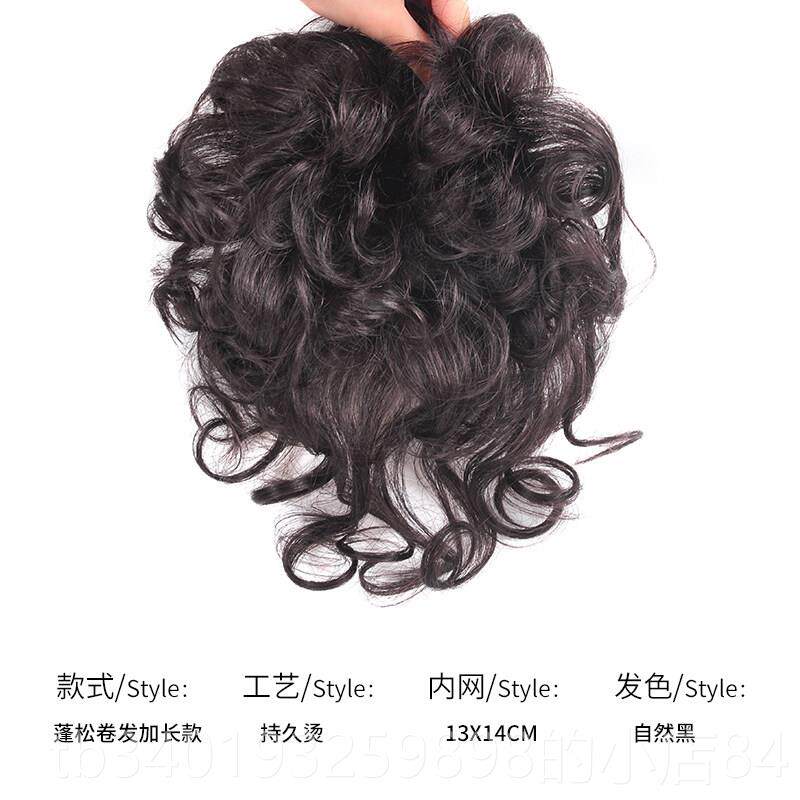 新款头形补发片假发顶女短卷发真人发遮白发蓬自松然隐补发量短卷