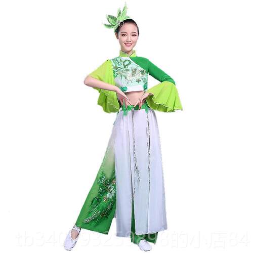 新款新款古场典成人人舞蹈演出服逸雨伞舞扇子舞秧歌服成广舞服飘