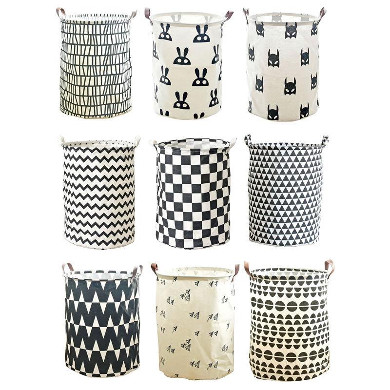 多功能帆布收纳袋棉麻脏衣桶防水可折叠INS儿童衣物整理收纳0877C