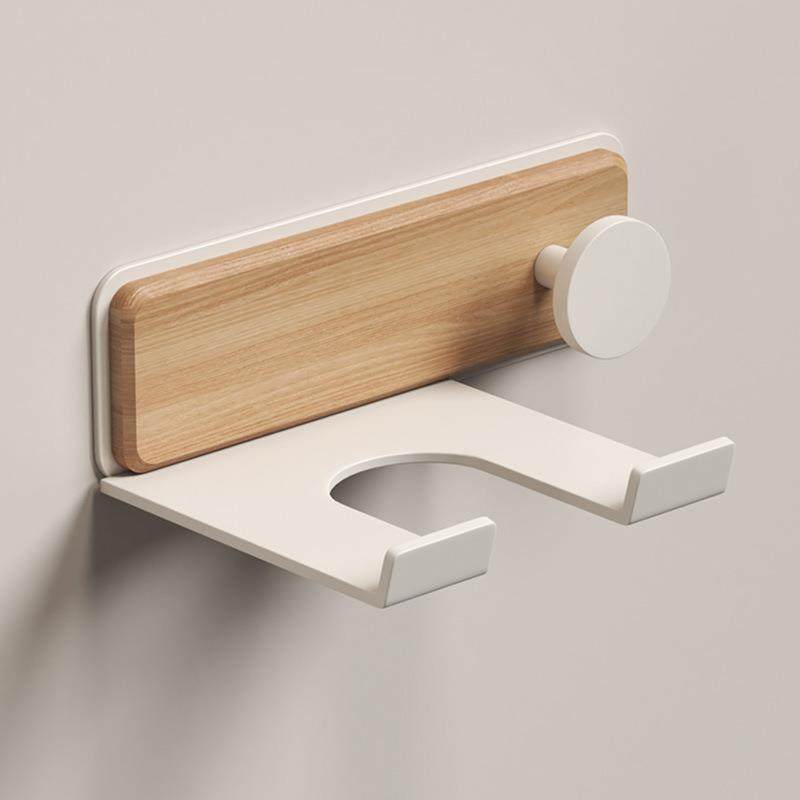 胡桃木吹风机置物架卫生间浴室洗漱台免打孔风筒挂收纳架壁挂支架