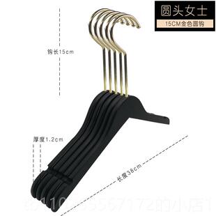 新款亚黑色防滑木衣架裤夹女痕宽肩无男实装服装店木质衣挂撑金钩