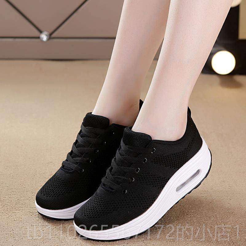 新款鞋女网面透2022子秋季新款妈妈鞋气垫游旅运动鞋厚底休闲摇气