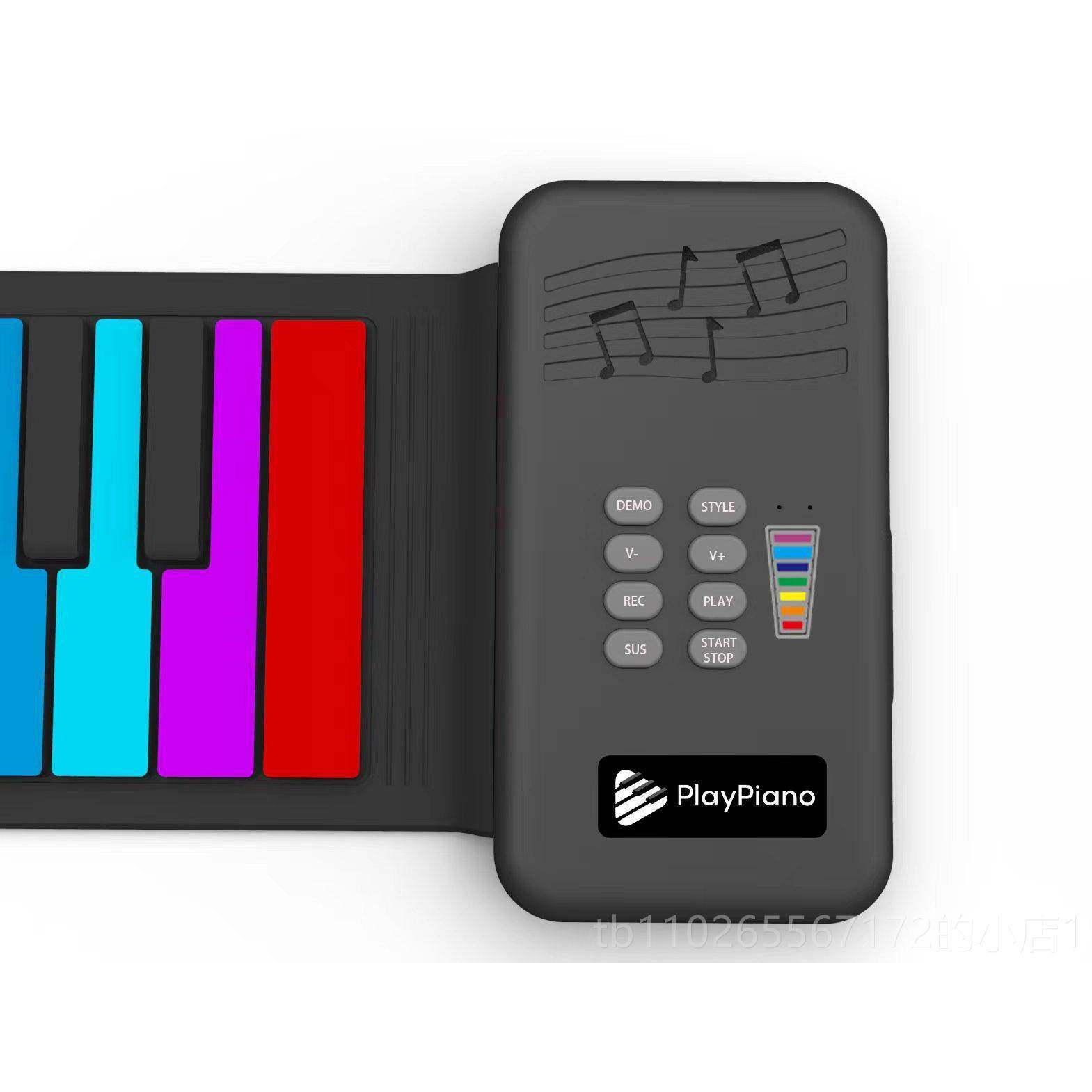 新款电子琴子幼儿玩具4学9键子琴电琴儿童初可携电式手卷钢琴折叠