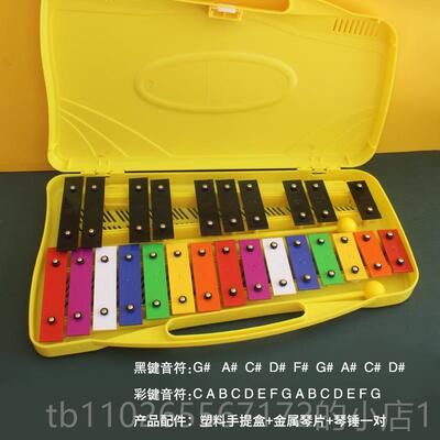 新款色奥夫乐器琴敲打琴盒装25键15音半音阶尔彩铝板琴幼儿园教具