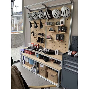 铝型材桦木海洋板收纳柜展示柜落地商场洞洞板装饰品陈列架置物架