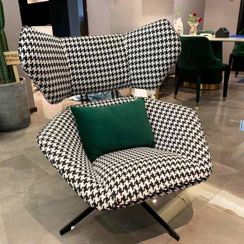 千鸟格北欧极简意式旋转单人沙发椅休闲设计师高靠背懒人老虎椅子,玩具/童车/益智/积木/模型,毛绒/玩偶/公仔/布艺类玩具,淘宝优惠券,粉丝福利购,淘宝优惠卷