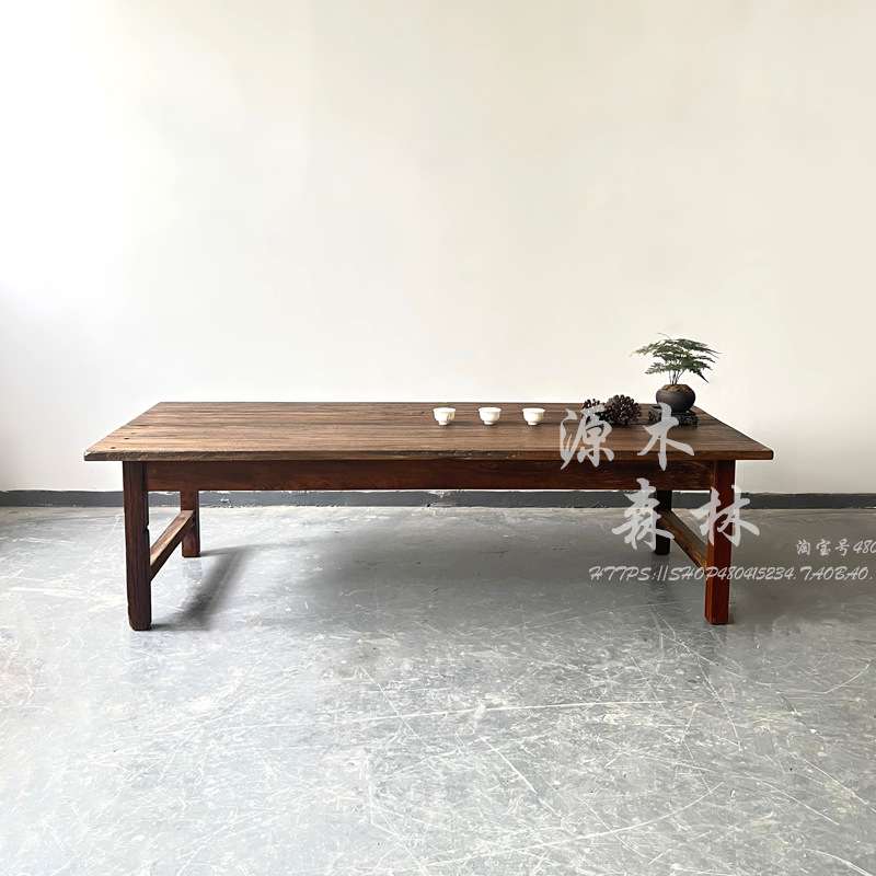 复古怀旧中古桌全实木方桌餐桌矮桌案工作台诧寂风印尼老桌案长桌