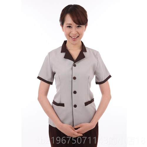 高档服短袖夏装团保体清洁服套装物业酒店春宾馆客房服务员工洁作