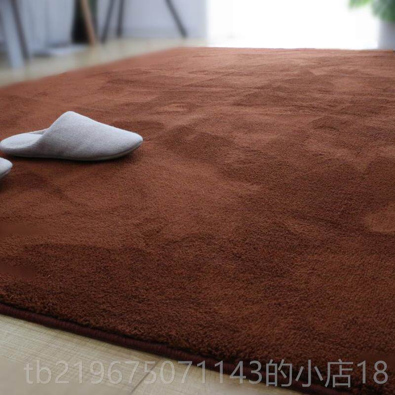 高档约欧地毯卧室客厅棉床边加厚地垫满铺纯色北针织地毯防滑可简
