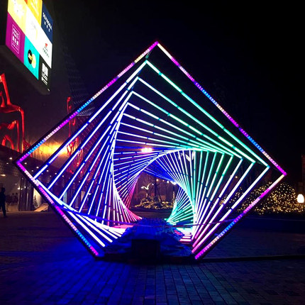 跑马灯彩灯流水霓虹灯带七彩流光跑马灯led灯条带户外防水闪招牌