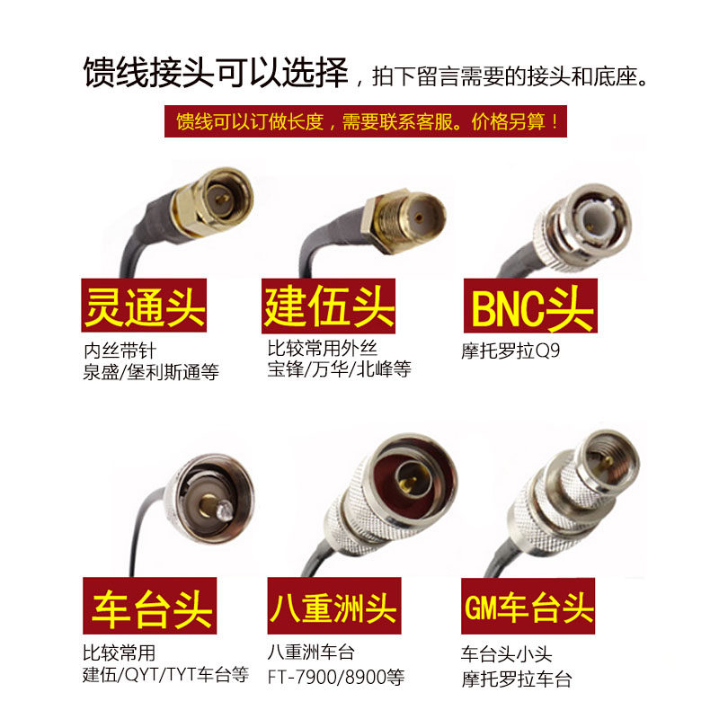 SG-7200车载电台天线 UV双段车载夹边对讲机天线 高增益天线套装
