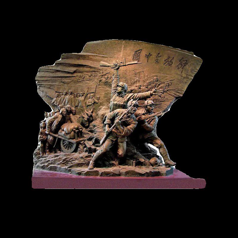 砂岩浮雕 人造沙岩立体玄关背景装饰壁画 户外玻璃钢仿铜浮雕定制