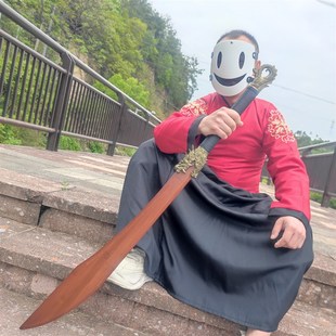 竹木制屠龙宝刀牛尾刀刀中国刀剑兵器古风道具大刀武术刀