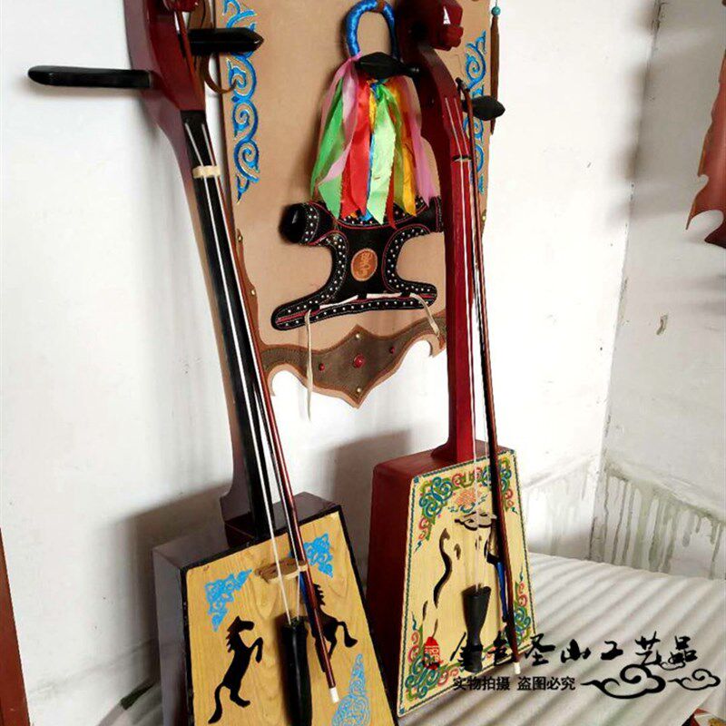 蒙古马头琴摆件仿真内蒙古工艺品特色手工艺品舞台演出道具装饰品