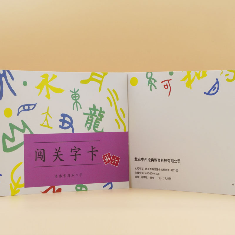 中西经典闯关字卡书 儿童认字无图识字卡早教书全套2000字幼儿园