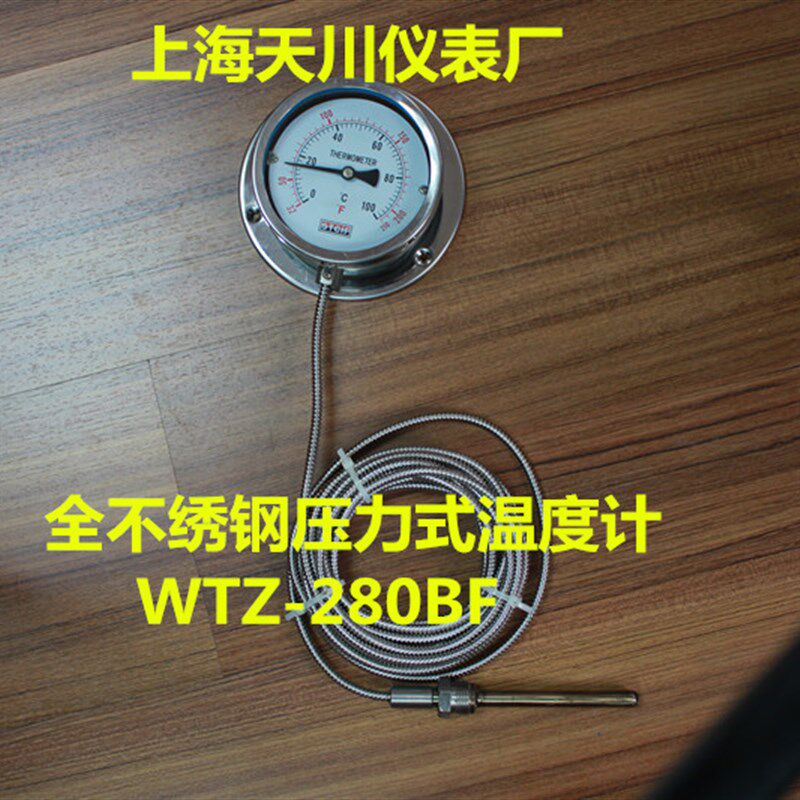 上海天川仪表 全不锈钢压力式温度计WTZ-280BF