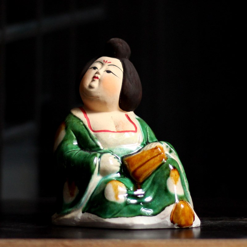 陶瓷小摆件唐代人物仕女胖妮中式家居办公桌复古风国朝工艺品