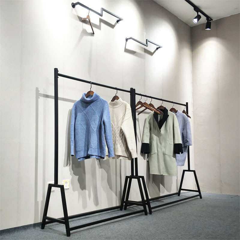 铁艺金色黑色落地式多功能高档服装中岛展示架服装店服装架陈列架