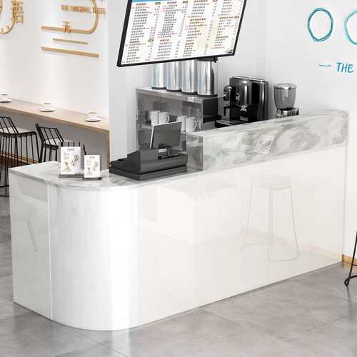吧台收银台店铺小型奶茶服装店柜台烤漆商用公司前台桌接待台
