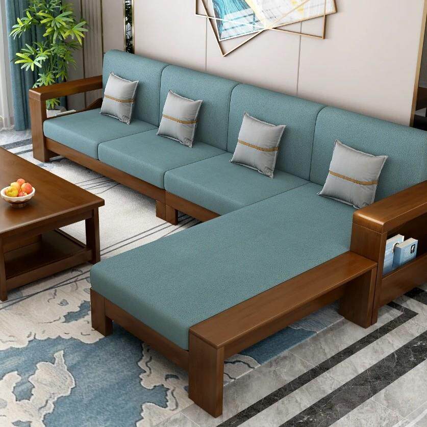 实木沙发组合大小户型客厅中式木质沙发冬夏两用现代简约储物家具