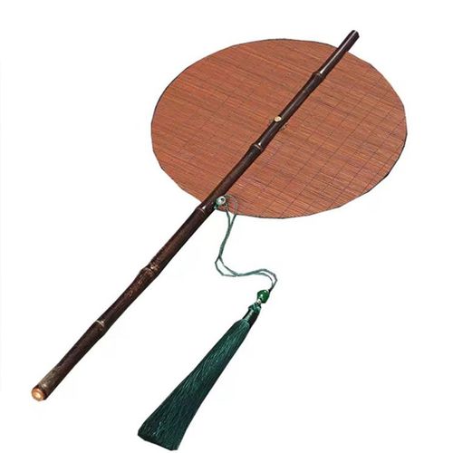 中式手工长柄腰扇中国风卷扇可折叠古典汉服扇子宫廷流苏挂腰团扇