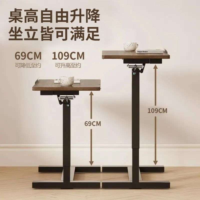 床边桌可移动气动升降电脑折叠懒人床前桌床上家用写字书桌小桌子