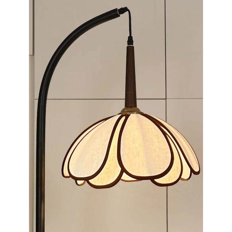 中古风边几落地灯客厅沙发旁装饰置物架台灯茶几一体氛围感网红