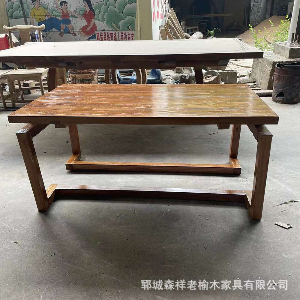 老榆木茶几家用客厅老门板实木桌复古民宿中式炕桌客厅家具