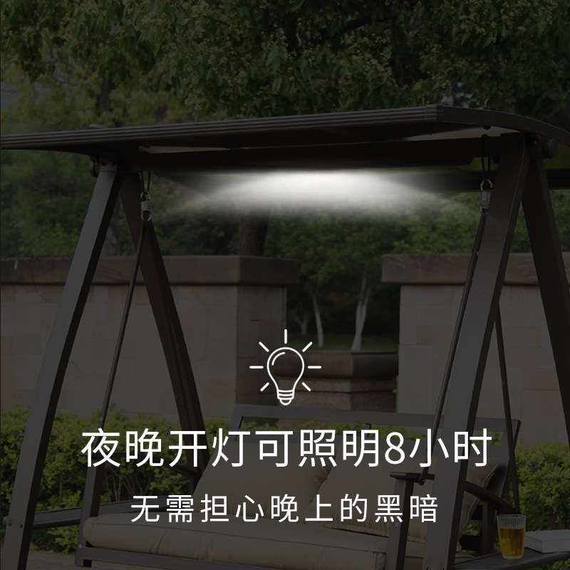 户外欧式阳台家用室外双人太阳能手工编织藤编休闲秋千椅
