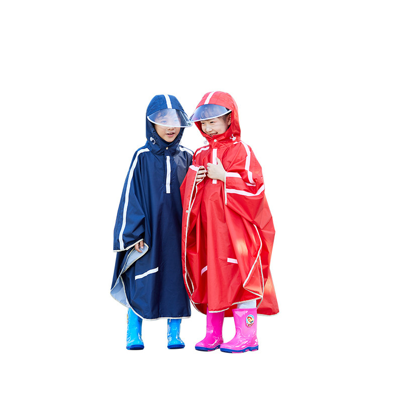 儿童雨衣男女中大童小孩全身防水时尚学生防雨书包位上学斗蓬雨披