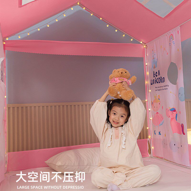 儿童防摔蚊帐家用2022新款高级全宝婴古防掉床宝底U型蒙儿包帐篷