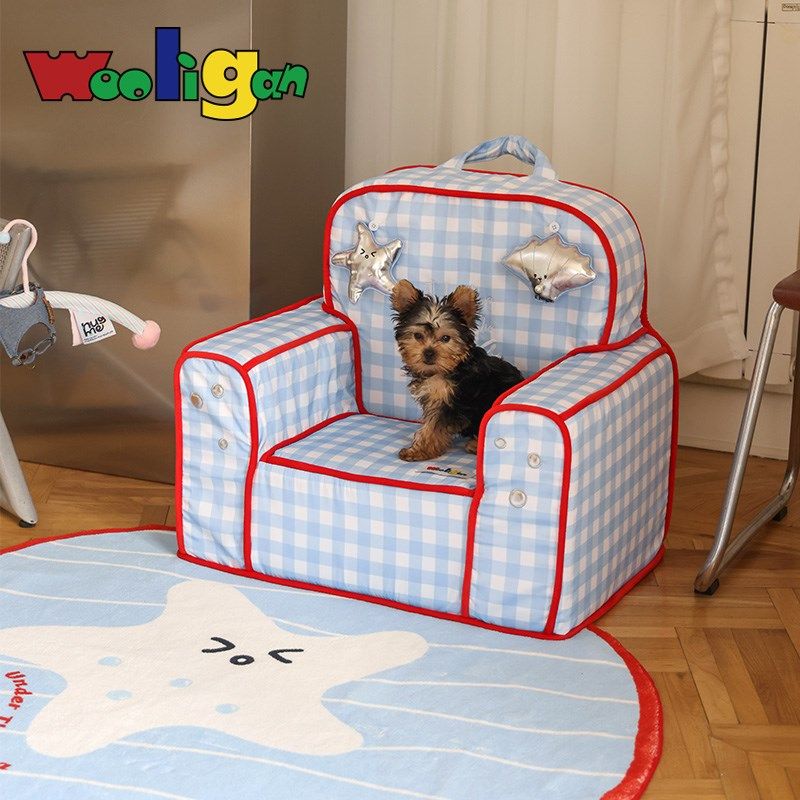 Wooliga季 海洋宠物沙发耐抓可拆洗四n通用猫窝狗窝小型犬凉感垫