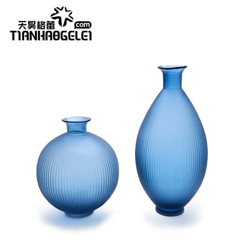 天昊格蕾手工艺现代简约玻璃高花瓶酒店KTV样板房客厅玄关装饰品