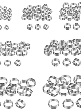 Proster 130pcs Single Ear Stepless Hose Clamps - 304 Hose Cl