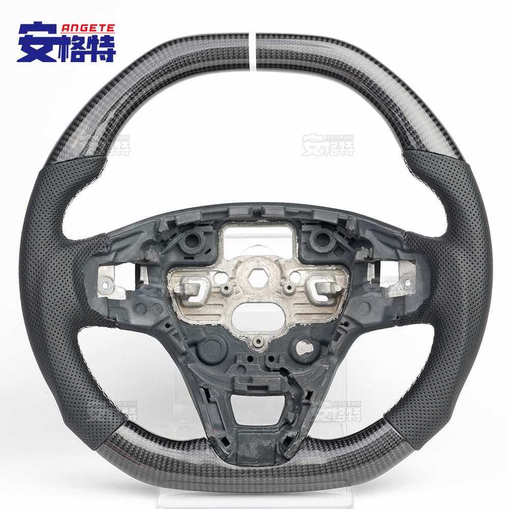 适用于福特19年福克斯碳纤维打孔皮汽车方向盘转向盘定做