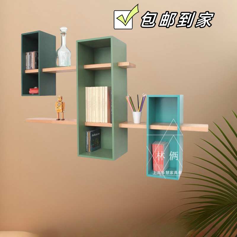 新品壁挂书架书柜钢琴烤漆置物架个性儿童壁挂柜书房装饰柜包邮